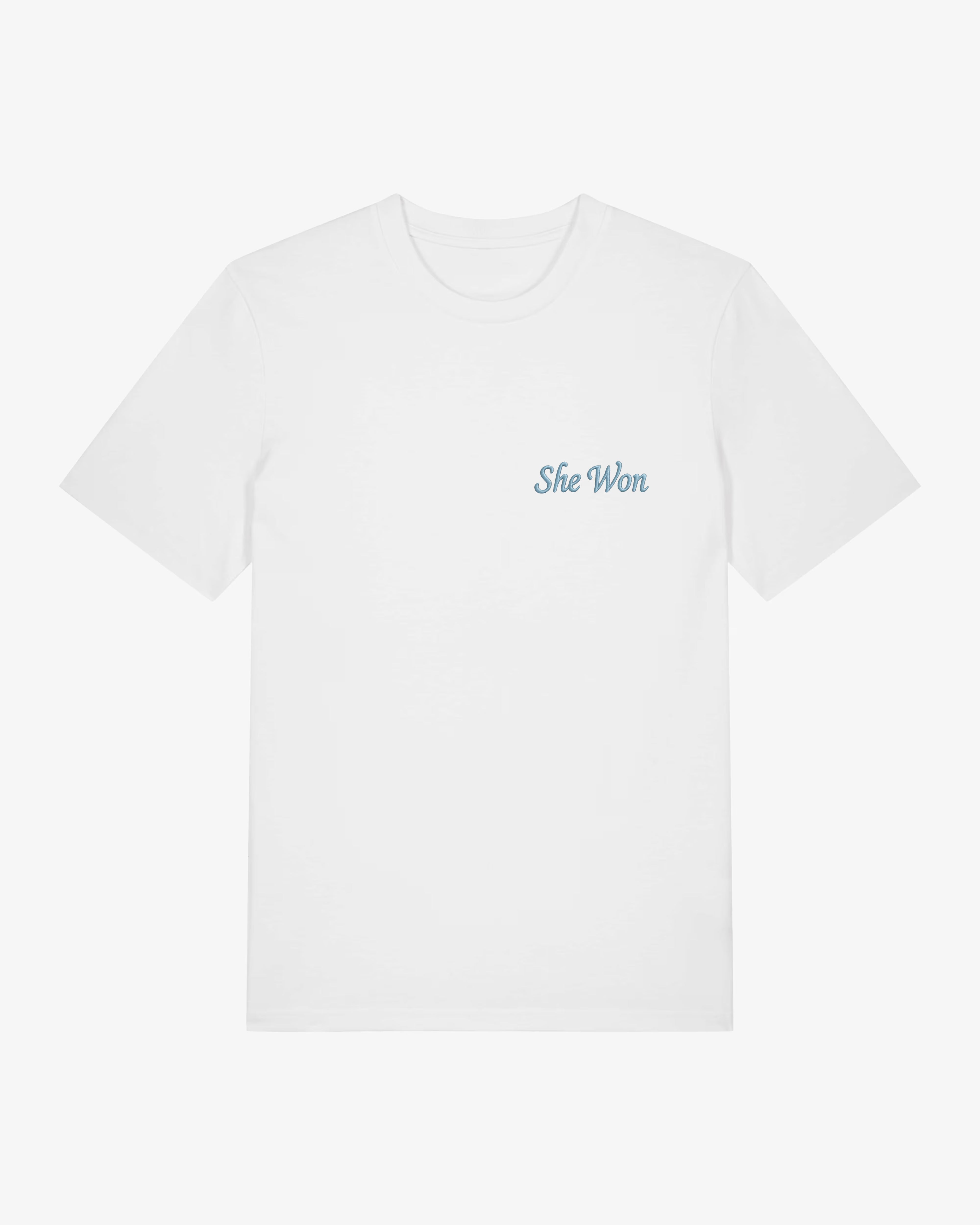 tshirt homme avec broderie personnalisée "she won"