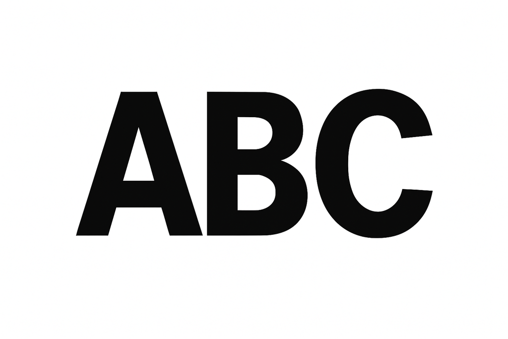 ABC en lettre baton et couleur noir 