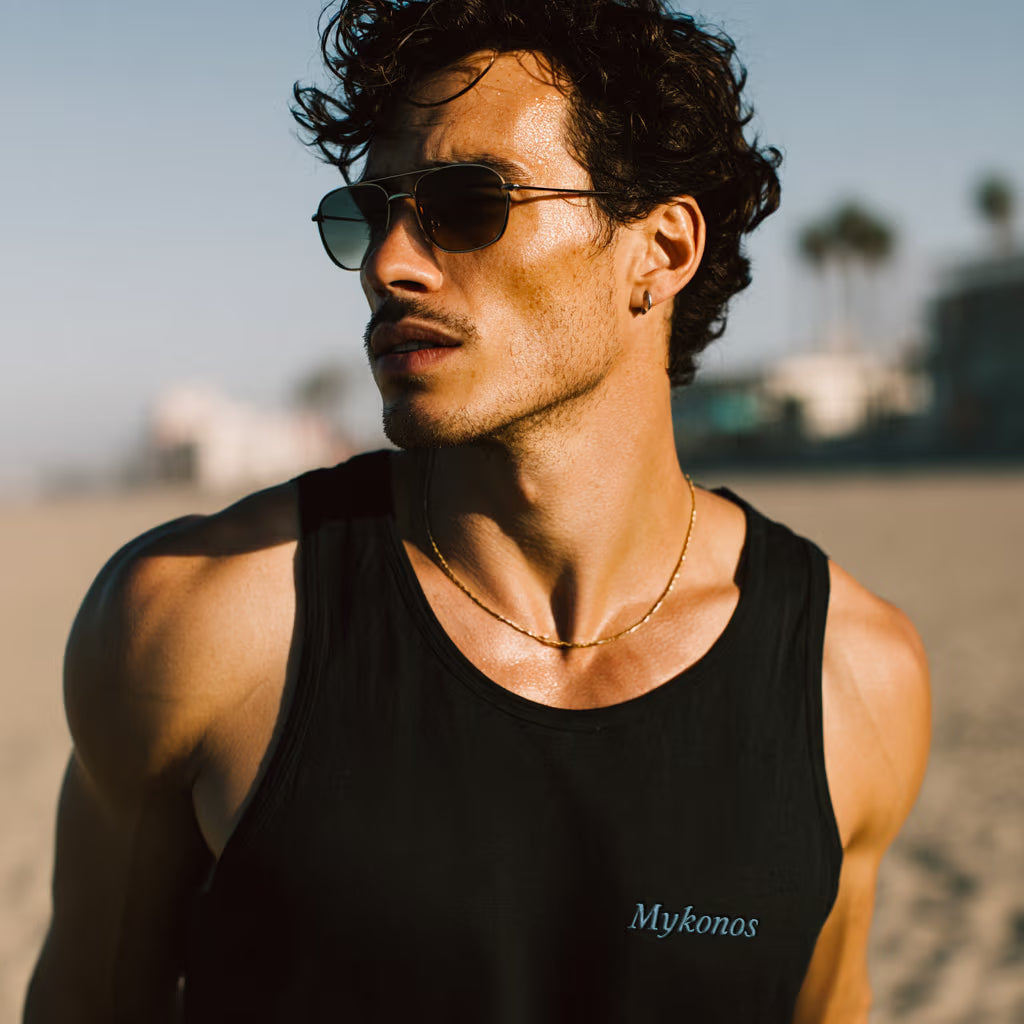 débardeur avec broderie personnalisée pour homme "Mykonos"